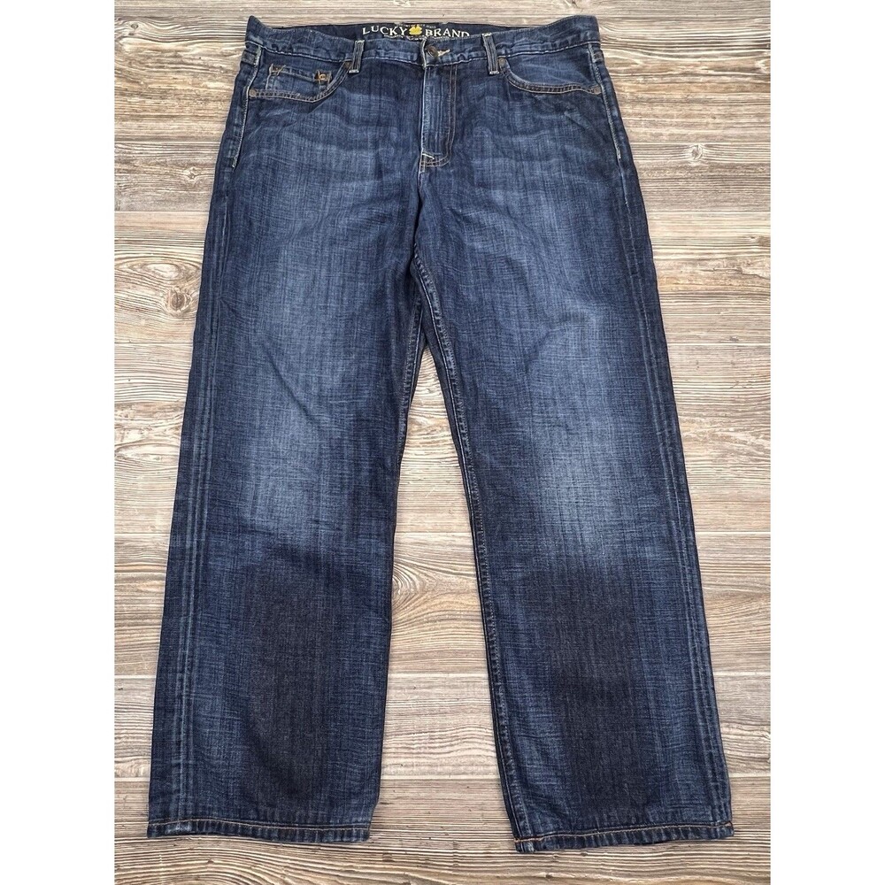 Lucky Brand Vintage Straight Jeans Mens 36x32 ACTUAL 37x29 Denim Dark Wash